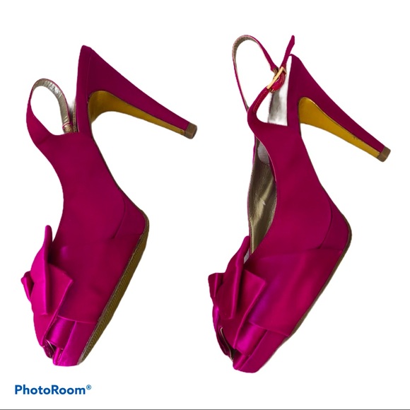 SACHA LONDON PEEP-TOE SLINGBACK HEELS - Picture 2 of 3